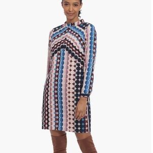NWT Donna Morgan Long Sleeve Circle Print Mini Dress - Size: 12
